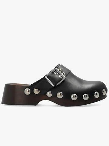 Retro Leather Mule Black - GANNI - BALAAN 1