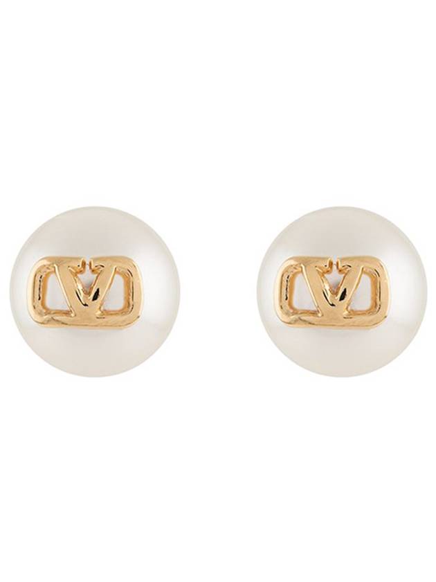 V Logo Earrings Gold - VALENTINO - BALAAN 2