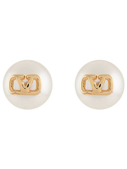 V Logo Earrings Gold - VALENTINO - BALAAN 2