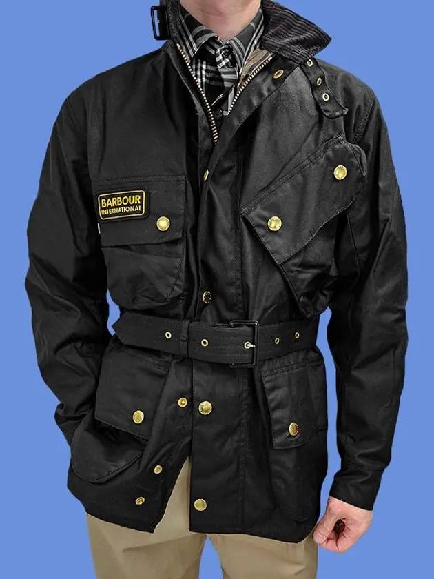 Men's International Original Wax Belt Jacket Black - BARBOUR - BALAAN 6