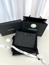 Medium Classic Clutch Bag Caviar Leather & Silver Black - CHANEL - BALAAN 8