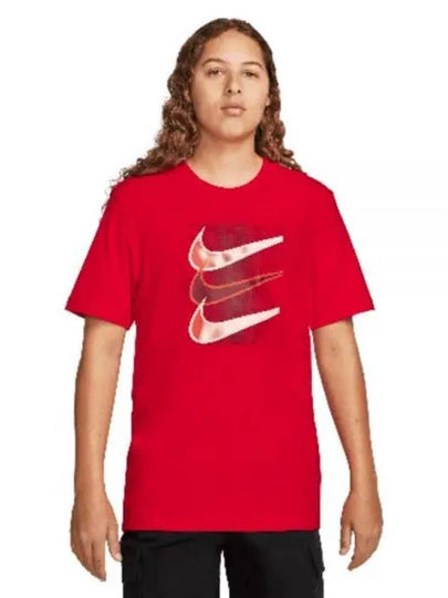 Men's Sportswear Swoosh 12MO Short Sleeve T-Shirt Red - NIKE - BALAAN 2