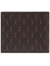 Monogram Canvas All-over Halfwallet Brown - SAINT LAURENT - BALAAN.