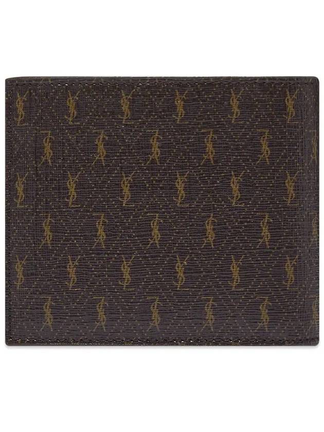 Monogram Canvas All-over Halfwallet Brown - SAINT LAURENT - BALAAN.