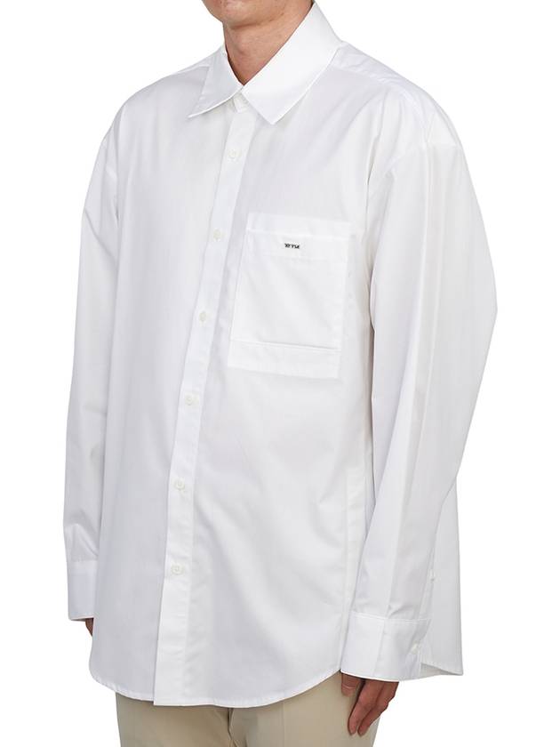 Back Logo Cotton Long Sleeve Shirt White - WOOYOUNGMI - BALAAN 6