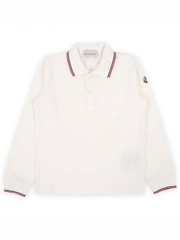 Kids Waffen Patch Three Stripes Collar PK Long Sleeve Ivory 8B00001 8496W 034 12 14A 270073 1053870 - MONCLER - BALAAN 1