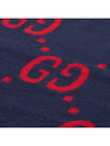 Interlocking GG Pattern Wool Silk Muffler Navy - GUCCI - BALAAN 7