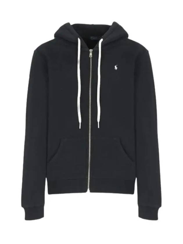 Embroidered Logo Pony Zip-Up Hoodie Black - POLO RALPH LAUREN - BALAAN 4