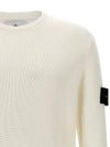 Wappen Patch Crew Neck Knit Top White - STONE ISLAND - BALAAN 3