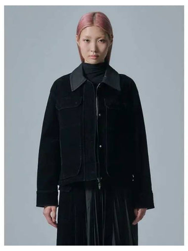 Leather color combination work jacket jumper black domestic product GM0024072287132 - JUUN.J - BALAAN 1