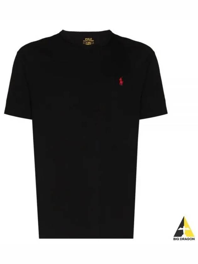 Men's Red Pony Embroidery Short Sleeve T-Shirt Black - POLO RALPH LAUREN - BALAAN 2