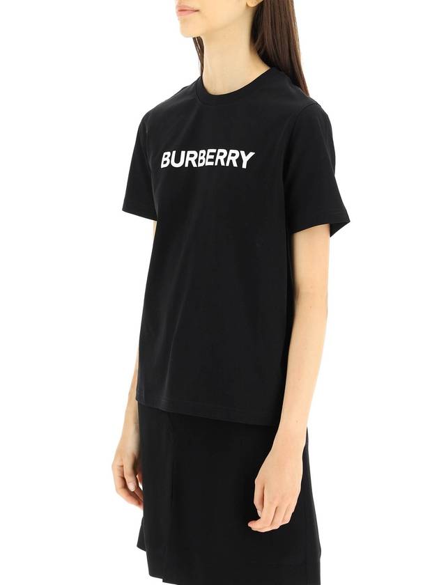 Logo Print Crew Neck Cotton Short Sleeve T-Shirt Black - BURBERRY - BALAAN 5