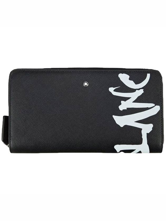 Sartorial Calligraphy Zipper Long Wallet Black - MONTBLANC - BALAAN.