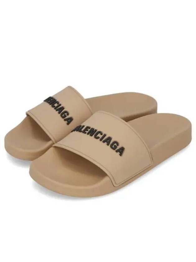 Logo Slides Slippers Beige - BALENCIAGA - BALAAN 2