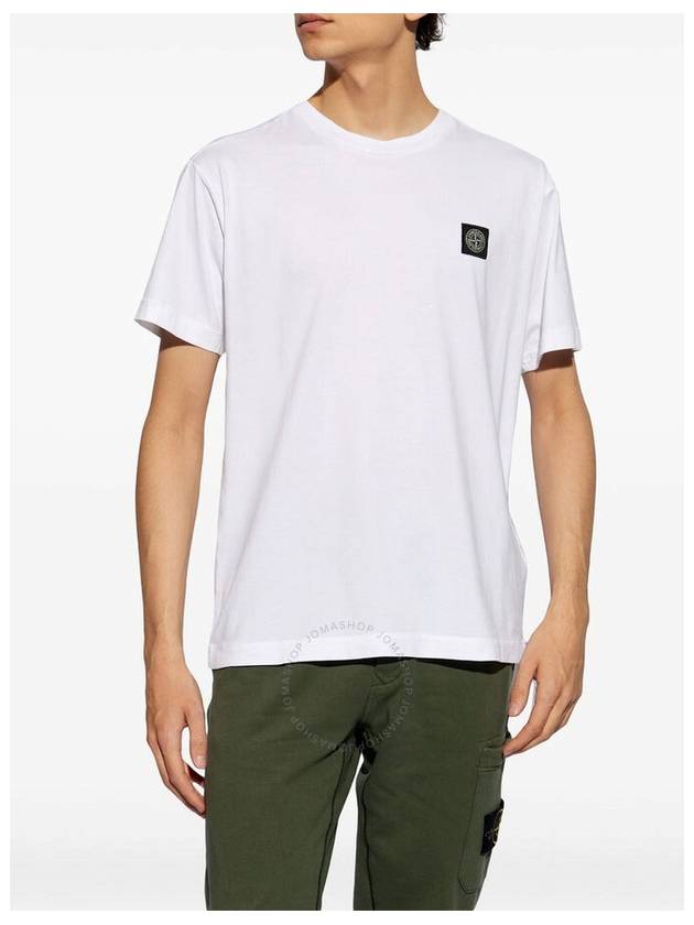 Logo Patch Short Sleeves T-Shirt White - STONE ISLAND - BALAAN 3