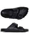 Sunday Double Buckle Leather Slippers Black - BALENCIAGA - BALAAN 5