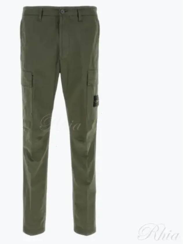 Supima Cotton Twill Stretch TC Straight Pants Green - STONE ISLAND - BALAAN 2