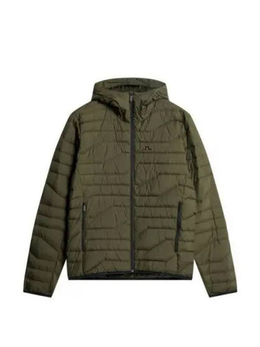 Men's Cliff Light Down Hooded Jacket Forest Green - J.LINDEBERG - BALAAN 1