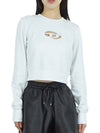 F Slimmy Cutout Logo Crop Sweatshirt White - DIESEL - BALAAN 3