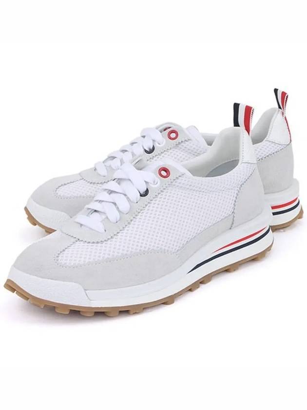 Thom Women Browne Nylon Tech Runner Low Top Sneakers Grey White - THOM BROWNE - BALAAN 3