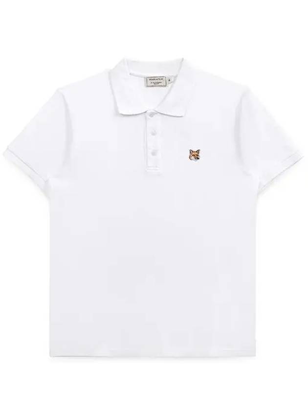 Fox Head Patch Cotton Polo Shirt White - MAISON KITSUNE - BALAAN 2