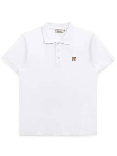 Fox Head Patch Cotton Polo Shirt White - MAISON KITSUNE - BALAAN 2