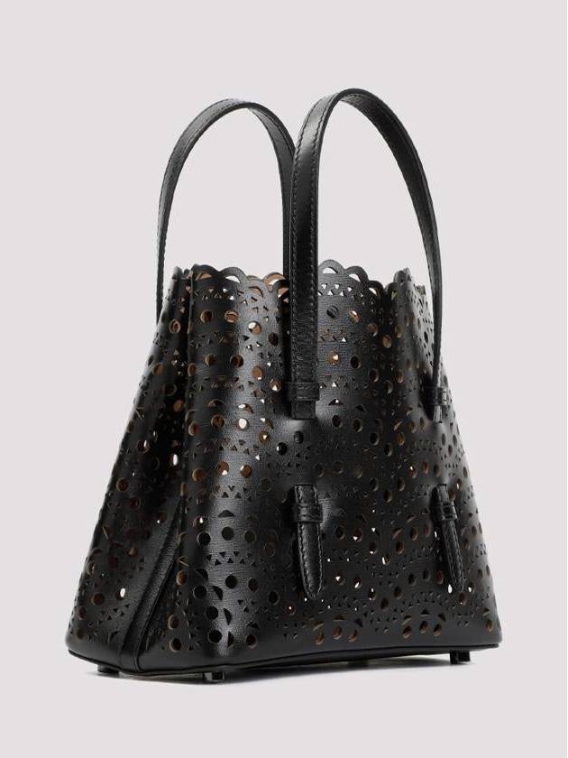 Mina 20 Vienne Wave Lux Calfskin Tote Bag Black - ALAIA - BALAAN 4