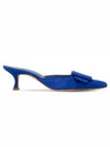 Maysail Suede Mule Blue - MANOLO BLAHNIK - BALAAN.