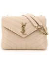 Bronze Monogram Loulou Matelasse Y Leather Small Shoulder Bag Beige - SAINT LAURENT - BALAAN 1