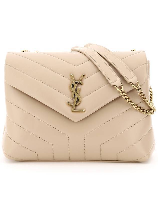 Bronze Monogram Loulou Matelasse Y Leather Small Shoulder Bag Beige - SAINT LAURENT - BALAAN 1