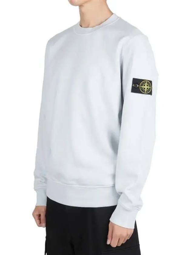 Organic Cotton Fleece Sweatshirt Sky Blue - STONE ISLAND - BALAAN 2