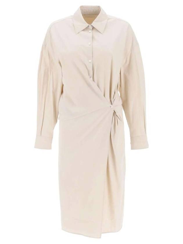 Straight Collar Twisted Long Dress Ivory - LEMAIRE - BALAAN 1