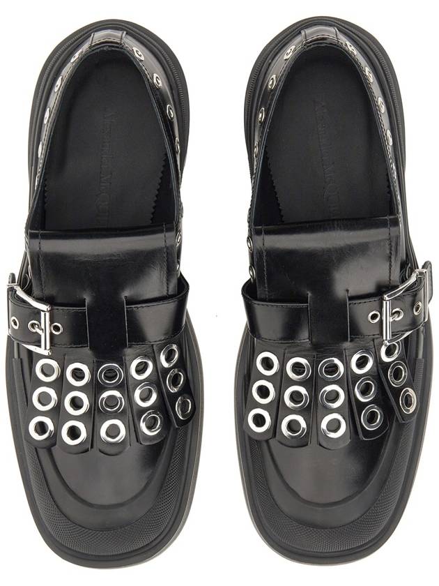 Men's Stack Monk Strap Black Silver - ALEXANDER MCQUEEN - BALAAN 4