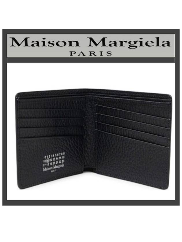 Stitched Leather Bifold Half Wallet Black - MAISON MARGIELA - BALAAN 4