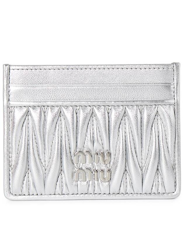 Matelasse Nappa Leather Card Wallet Silver - MIU MIU - BALAAN 2