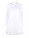 Solid Poplin Pleated Back Shirt Mini Dress White - THOM BROWNE - BALAAN 2