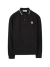 Men's Logo Patch Cotton Polo Shirt Black - STONE ISLAND - BALAAN 4