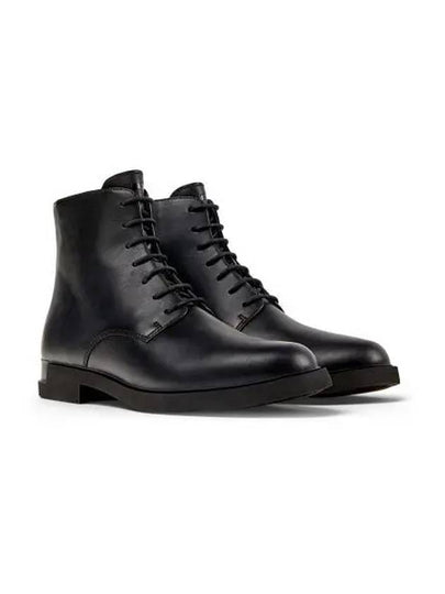 Iman Lace-Up Leather Middle Boots Black - CAMPER - BALAAN 2