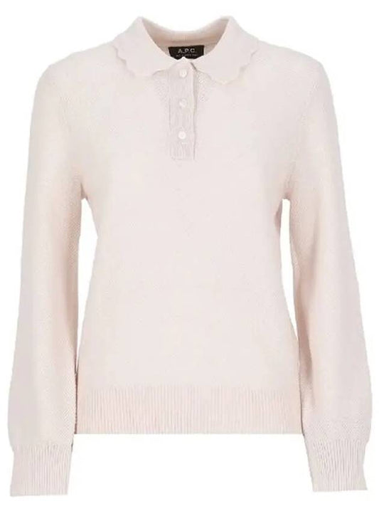 Women's Olivia Long Sleeve Polo Shirt Pink - A.P.C. - BALAAN 2