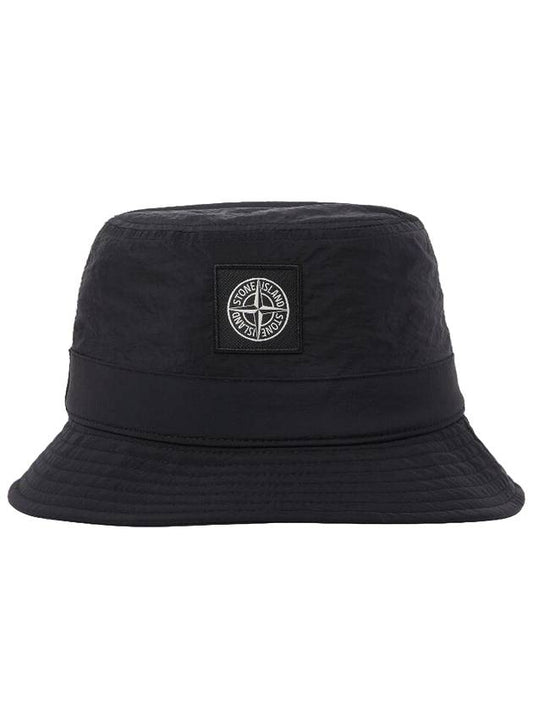 Logo Patch Bucket Hat Black - STONE ISLAND - BALAAN 1