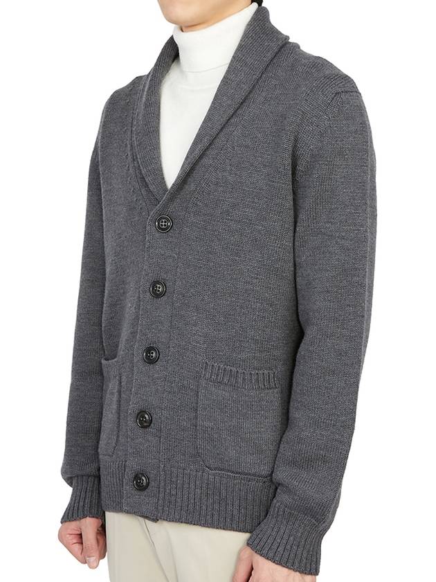 Men's Wool Cardigan Grey - DRUMOHR - BALAAN 3