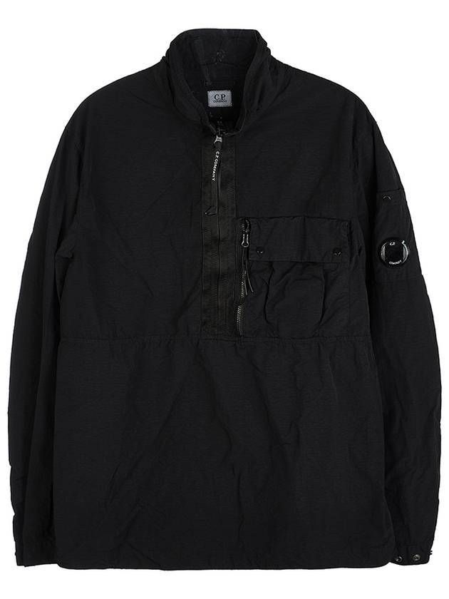 Nylon Over Anorak Zip-up Jacket Black - CP COMPANY - BALAAN.