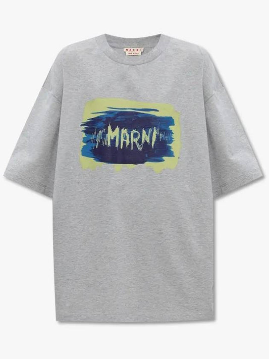 printed short sleeve t-shirt gray - MARNI - BALAAN 1
