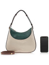 Two-Tone Milano Leather Small Shoulder Bag White - MARNI - BALAAN 7