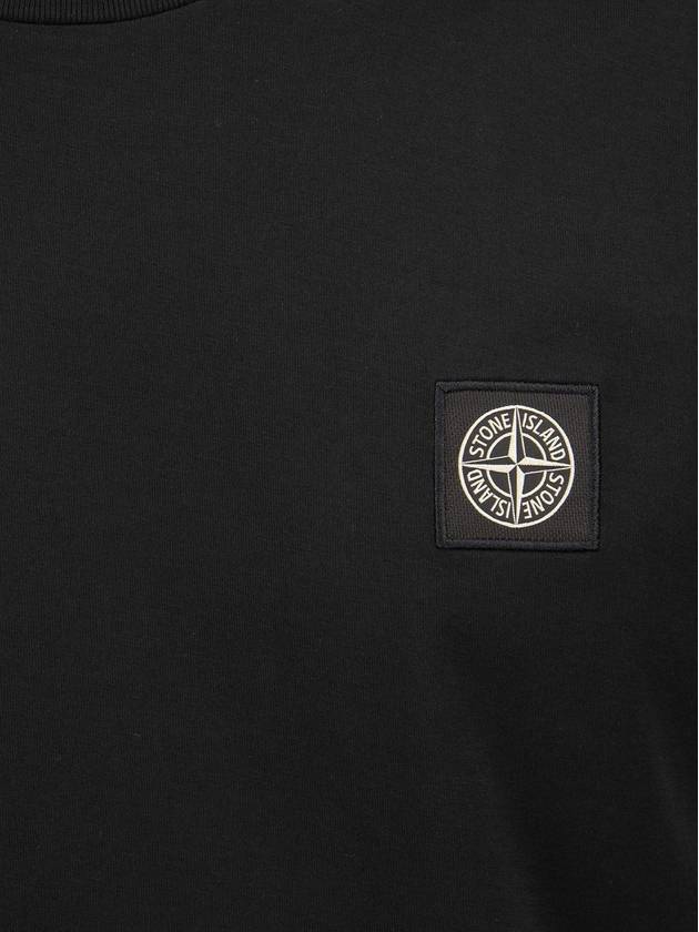 Logo Patch Cotton Short Sleeve T-Shirt Black - STONE ISLAND - BALAAN 5