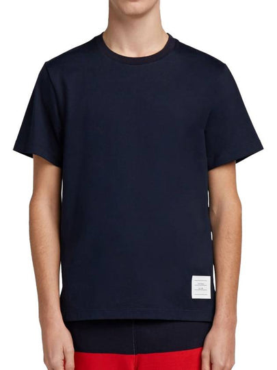 Men's Side Slit Relaxed Short Sleeve T-Shirt Navy - THOM BROWNE - BALAAN 2