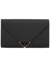 PRADA Saffiano Leather Envelope Clutch Black 1MF034 2CLQ F0002 - PRADA - BALAAN