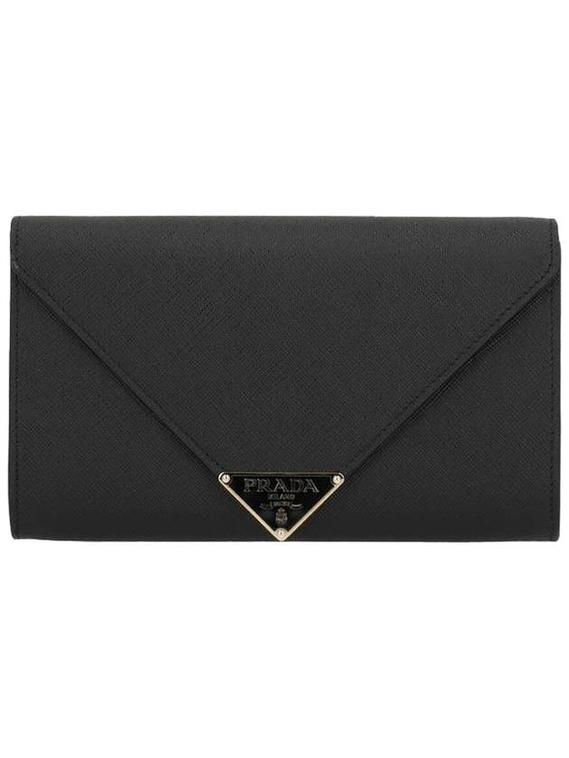 PRADA Saffiano Leather Envelope Clutch Black 1MF034 2CLQ F0002 - PRADA - BALAAN