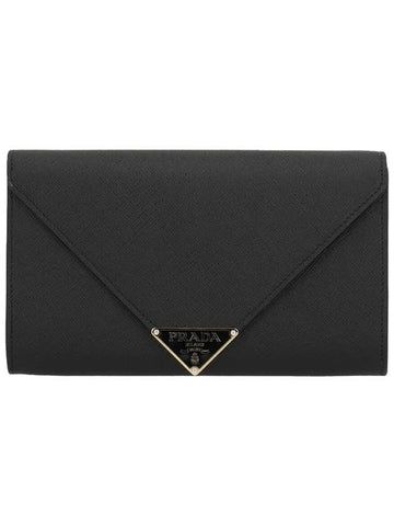 PRADA Saffiano Leather Envelope Clutch Black 1MF034 2CLQ F0002 - PRADA - BALAAN