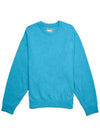 Men's leather patch crewneck sweatshirt knit blue W231KN11520L - WOOYOUNGMI - BALAAN 1